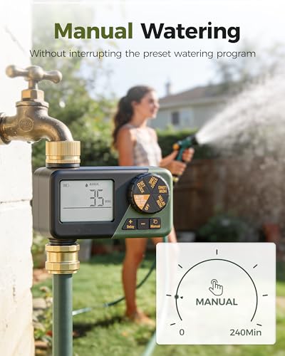 Diivoo Brass Hose Timer, Programmable Garden Timers for Watering - size: 1 Outlet