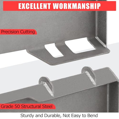 Skid Steer Quick Attach Mount Plate 3/8" Heavy Duty Steel Loader