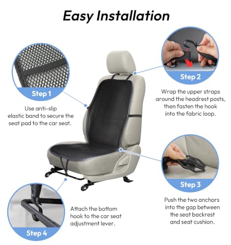 carrotez Cool & Breathable 3D Air Mesh Car Seat Cushion Pad 41" x 15" Black