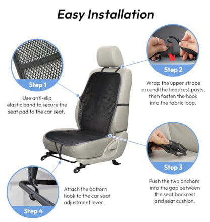 carrotez Cool & Breathable 3D Air Mesh Car Seat Cushion Pad 41" x 15" Black