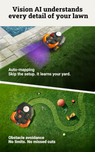 WORX Robot Lawn Mower for 1/4 Acre, Wire-Free with Brushes - size: Up to 1/4 Acre, style: Two-Wheel Drive
