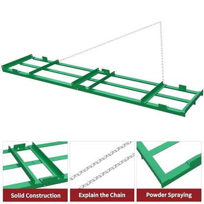 YITAMOTOR 8FT Heavy Duty Drag Harrow for ATV UTV with 6FT Chain - size: 8FT