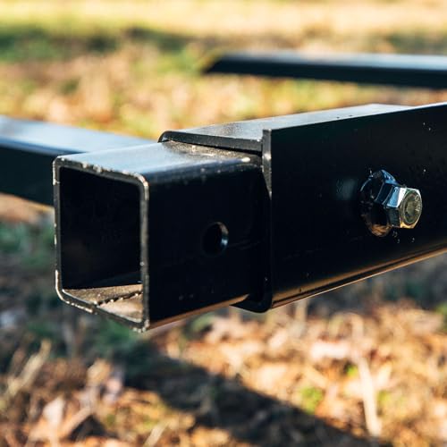 Titan Attachments 3 Point Pallet Fork Frame, Cat 1 Quick Hitch Compatible, 28"-45" Adjustable Fork Width, 1,500 LB Capacity, 3/8" Tow Hook Included