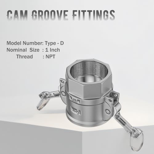 316 Stainless Steel 1" Camlock Fitting - External thread pipe fitting - size: Cam lock 1" Type D + Type A