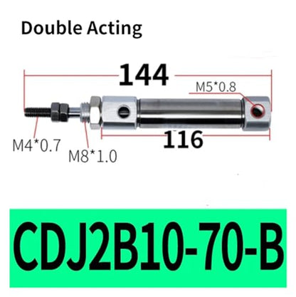 CDJ2B10-15-B Magnetic Stainless Steel Mini Cylinder Double Acting(CDJ2B10x70 B) - color: Cdj2b10x70 B