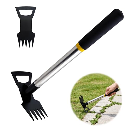 Weed Puller Tool, 2-in-1 Weeding Tool for Deep Root Removal, Garden Tools - size: 5-tooth short handle