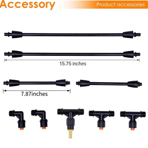Sprayer Boom Wand with 3 Flow Rate Nozzles -Wide-Coverage Agricultural & Lawn Spray Attachment for Tractors/UTVs