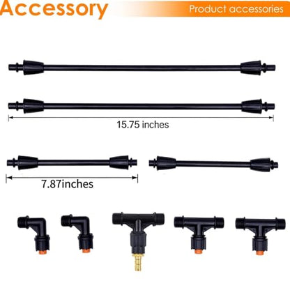 Sprayer Boom Wand with 3 Flow Rate Nozzles -Wide-Coverage Agricultural & Lawn Spray Attachment for Tractors/UTVs