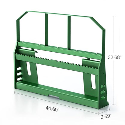 Pallet Forks Quick Attach Pallet Forks 4409 lbs Universal Skid Steer Pallet Fork Attachmen 45“ Pallet Fork Frame for Tractors and Loaders (Green)