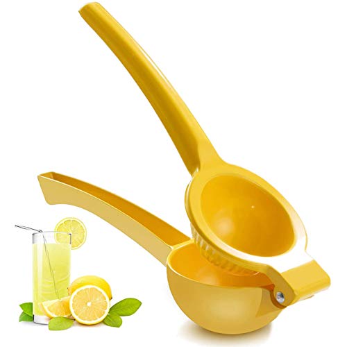 Y-ME Manual Juicer Citrus Lemon Squeezer, Fruit Juicer Lime Press Metal, Professional Hand Juicer Kitchen Tool(Yellow） - color: Yellow