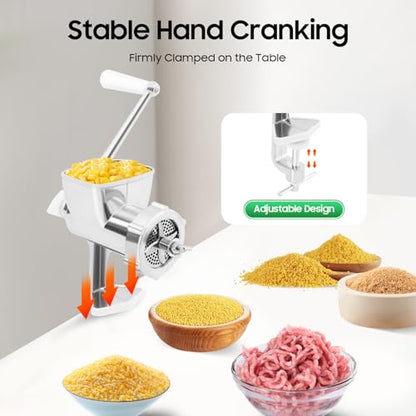 Pet Feed Pellet Mill, Household Poultry Birds Fishing Bait Granulator Pelleter with Gaskets & Pellet Plates, Manual Animal Food Pellet Maker Processing Making Machine, 0.06+0.08+0.1+0.12+0.32"