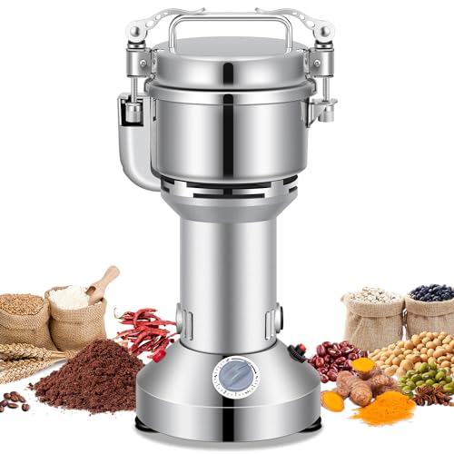 LEEVOT Grain Mill 300g Commercial Spice Grinder Electric 1200W Stainless Steel Pulverizer Dry Grinders for Grinding Wheat, Oats, Corn, Pepper, and Coffee Beans – Grinder for Kitchen. - size: 300G