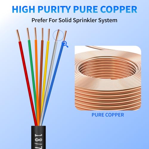 18/7 Solid Sprinkler System Wire 150ft, 18 Gauge Irrigation Wires - size: 18/7, 150Ft