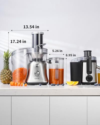 GDOR 1300W Powerful Juicer Machines with Larger 3.4" Feed Chute 56oz Jug