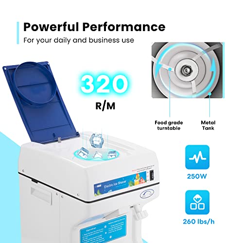 VIVOHOME Electric Ice Crusher Shaver 265lbs/hr Blue