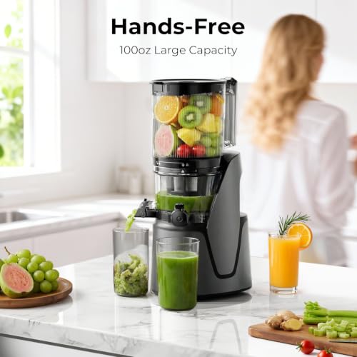 EanOruus Juicer Machines, 3-in-1 Cold Press Juicer, Premium Gray - color: Premium Gray