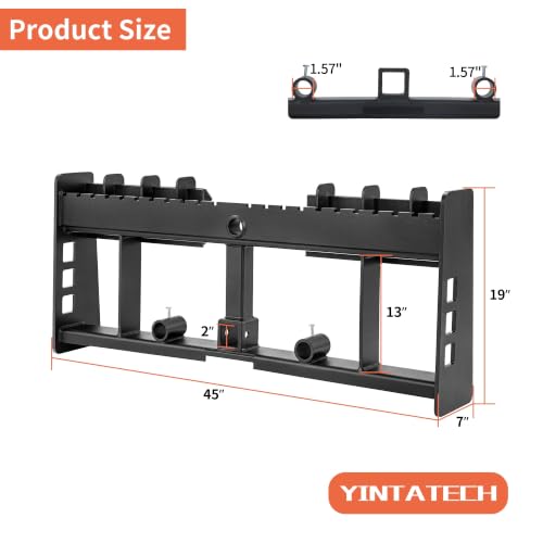YINTATECH 45" Skid Steer Pallet Fork Frame 3000 lbs Quick Tach - size: 3000lbs