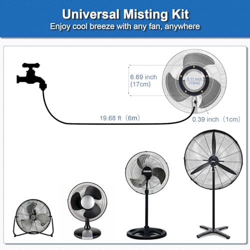 POCKET PANDA Fan Misting Kit. Fan Misters for Cooling Outdoor - size: 20FT