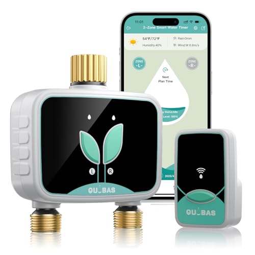 QUOBAS WiFi Water Timer for Garden Hose, 2 Zone Brass Smart Sprinkler Timer - size: Smart Timer 2 zone