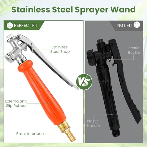 29"-44" All Metal Replacement Sprayer Wand, Suitable for 1/2" Hose Quick Connector, 1/4" & 3/8" & 1/2" Brass Barb Spray Wand, Built-in Shut Valve Stainless Steel Spray Wand (2Pcs 29" Sprayer Wand) - color: 2Pcs 29" Sprayer Wand