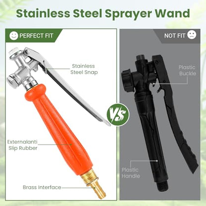 29"-44" All Metal Replacement Sprayer Wand, Suitable for 1/2" Hose Quick Connector, 1/4" & 3/8" & 1/2" Brass Barb Spray Wand, Built-in Shut Valve Stainless Steel Spray Wand (2Pcs 29" Sprayer Wand) - color: 2Pcs 29" Sprayer Wand