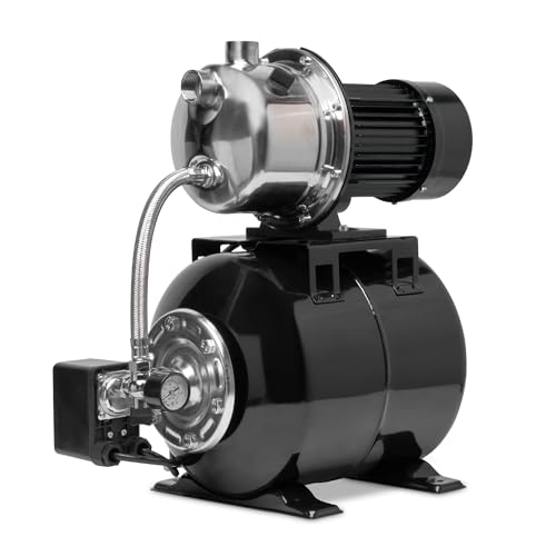 XtremepowerUS 1.6HP Shallow Well Pump with Pressure Tank, 1320GPH, 115V, Pressure Switch, Automatic Water Booster Jet Pump for Home, Garden, Lawn - size: 1.6 HP with Pressure Tank (Black)