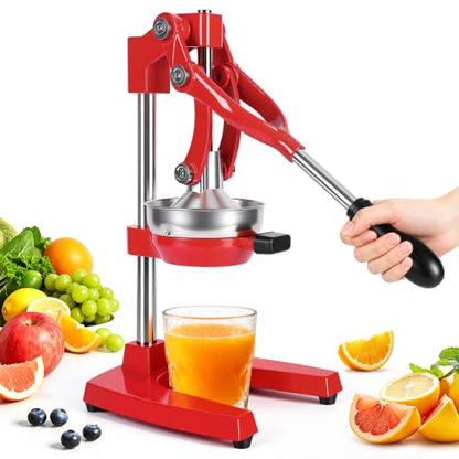 Red Cast Iron Juicer for Bartenders & Health Enthusiasts - color: red