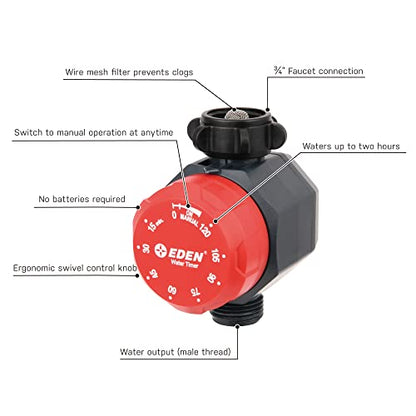 Eden Mechanical Watering Hose Timer for Lawn and Garden, 1-Zone Sprinkler Timer - style: 1-Zone