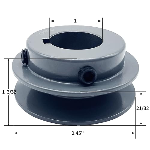 AK24-1 v Belt Pulley, 2.45 inch OD, 1 Inch Bore,Cast Iron Material, AK Single Groove Motor Pulley for "4L" or "A" or "3L" Belt - size: 2.45 inch OD, 1 Inch Bore, style: 1 Groove