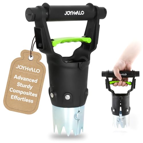 5 Inch Depth Bulb Planter Tool with Automatic Soil Release for Garden - color: Black & Green