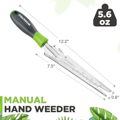 WORKPRO 5-in-1 Hand Weeder Puller, Stainless Steel Garden Trowel