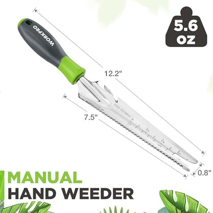WORKPRO 5-in-1 Hand Weeder Puller, Stainless Steel Garden Trowel