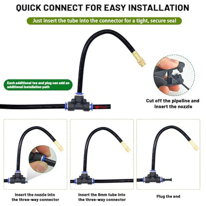 Thiswing 360° Adjustable Drip Irrigation System with 5 Nozzles - size: 20FT