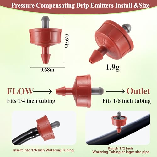 0.75 GPH Pressure Compensating Irrigation Spot Drippers,60Pcs - color: 0.75 GPH 60PCS