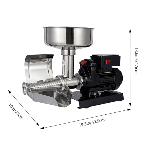 450W Electric Tomato Strainer Machine - Commercial Tomato Milling Machine - Stainless Steel Tomato Sauce Maker Food Squeezer Tomato Sauce Machine for Tomato Strawberry and Blueberry Sauce