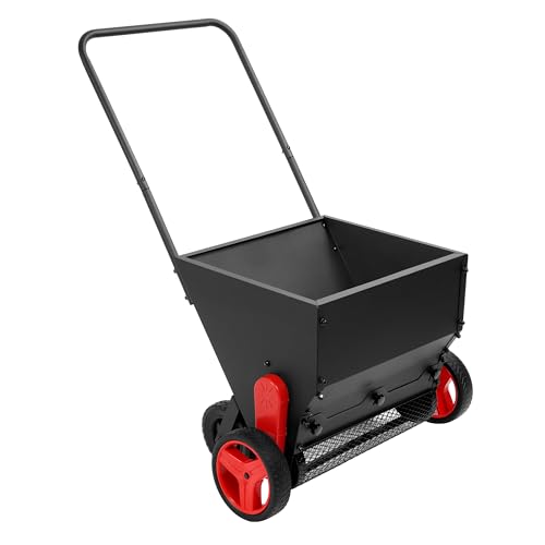 ALMULOO Compost Spreader Lawn Drop Spreader, Topdresser, Garden Tool Cart