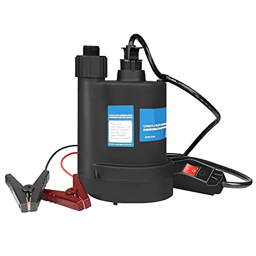 Water Pump Submersible Pump DC 12V Sump Pump 1500 GPH Utility Pump Black - size: DC-Black