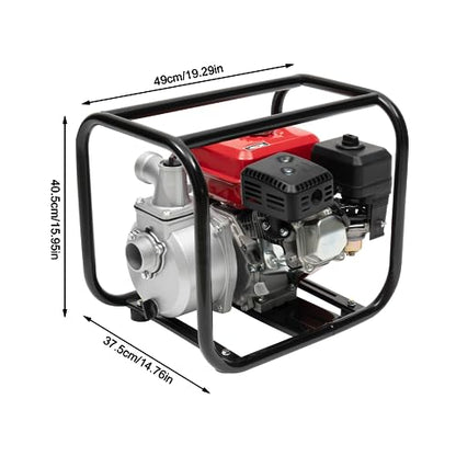 Gasoline Engine Water Pump, 4 Stroke 7.5HP 212CC 2" Gas Powered Trash Water Transfer Pump Garden Farm Irrigation Petrol Pump Portable High Pressure for Irrigation Pool, Garden Lawns, Outdoor Pumping