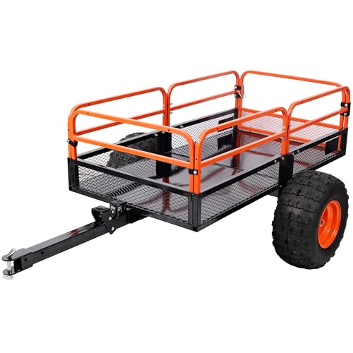 1500 LB Tow Behind Dump Cart with Mechanical Lever Dump