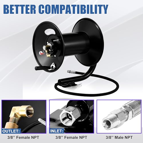 Tool Daily Pressure Washer Hose Reel 200FTx3/8" / 350FTx1/4", 4000 PSI - size: 200FT
