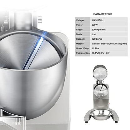 Electric Ice Shaver,Shaved Ice Machine Strong Powerful For Home&Commercial Use,Steel Ice Crusher With Dual Blades&Lips,Higher Ice Outlet for Plate,Bowl&Cup,300W/2200rpm/220lbs/hrs. - size: M-UPDATED