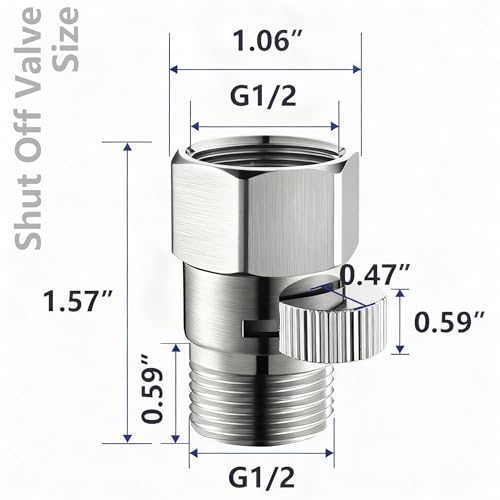 Shower Valve Water Flow Restrictor G1/2 IPS Brushed Nickel - color: Brushed Nickel