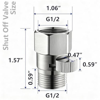 Shower Valve Water Flow Restrictor G1/2 IPS Brushed Nickel - color: Brushed Nickel