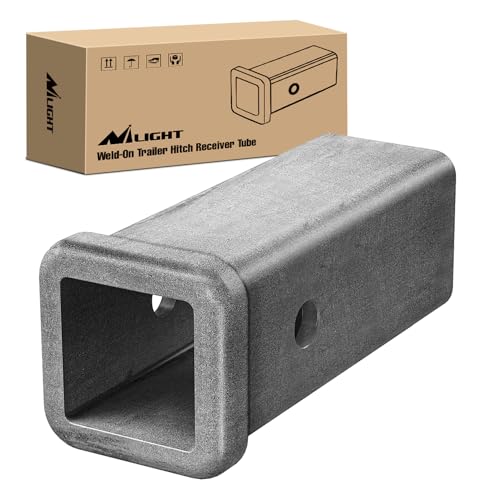 Nilight Hitch Adapter 2" x 7" Combo Bar Trailer Receiver Tube | Weld-on Raw Steel Hitch Bar Heavy Duty Unpainted Steel Receiver Extension - color: 2" x 7" Receiver Steel