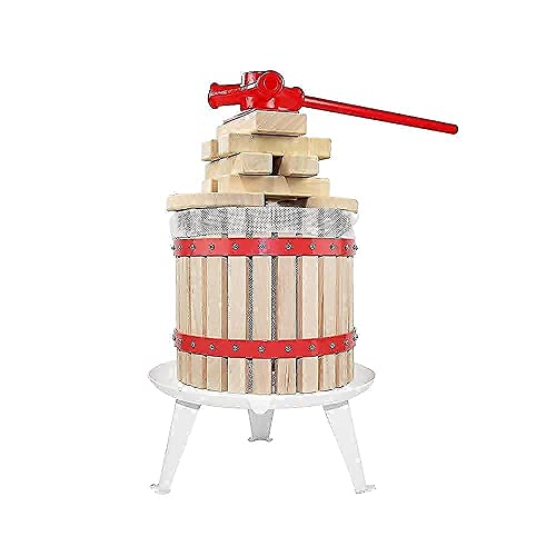 Fruit Wine Press and Crusher,100% Nature Apple&Grape&Berries Crusher Manual Juice Maker for Kitchen