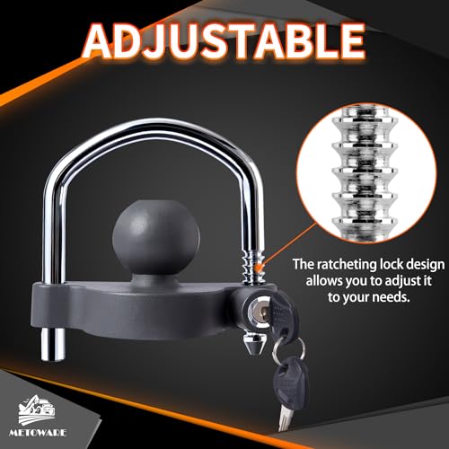METOWARE Trailer Coupler Lock, Fit 1-7/8", 2", 2-5/16" Coupler, Grey - color: Grey Matte, size: 1 PACK