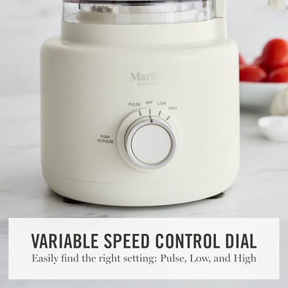 Martha Stewart 10 Cup Food Processor & Electric Chopper, One Touch Pulse - color: Linen Cream