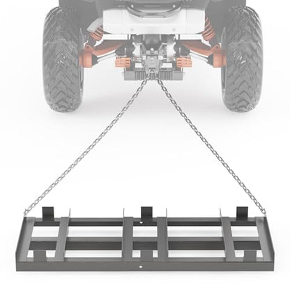 6FT Tow Behind Drag Harrow, Steel Driveway Grader Leveling Tool 48''L,Gray