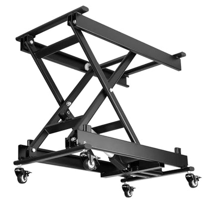 VEVOR Electric Lift Table, 330 lbs Capacity Single Scissor Lift Table, 8-28 in Height Adjustable Lifting Platform, Coffee Table Lift with 4 Wheels, for Material Handling and Transportation, Black