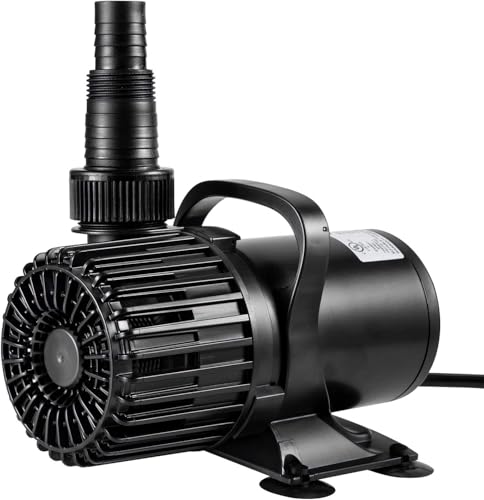 VIVOSUN 2700GPH Sub Water Pump for Pond Waterfall, Statuary, Hydroponics | 120W Pond Pump, Ultra Quiet Aquarium Pump with 15FT. Lift Height for Hydroponics - color: Black Round, size: 11"×7"-2700